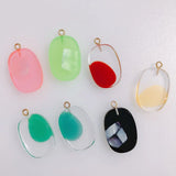 4 Oval Resin Transparent Shell Earring Pendant Accessories