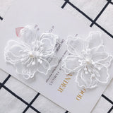 4pc Cloth Flower Jewelry Wax Cord Women Earrings Supplies Tassel Findings