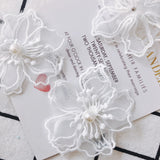 4pc Cloth Flower Jewelry Wax Cord Women Earrings Supplies Tassel Findings