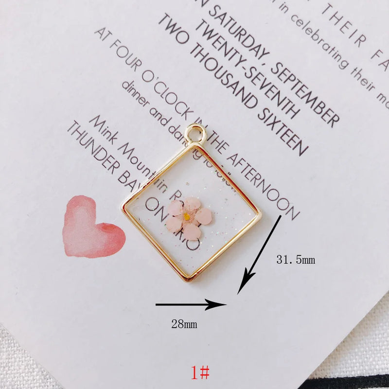 4 Resin Peach Heart Pendant Shell Broken End Floret Earrings Material