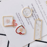 4 Resin Peach Heart Pendant Shell Broken End Floret Earrings Material