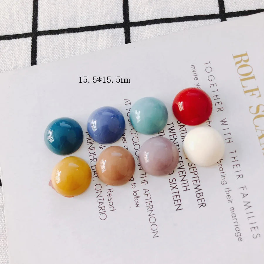 4 Resin Ear Decoration Patch Fittings Tempered Candy Round