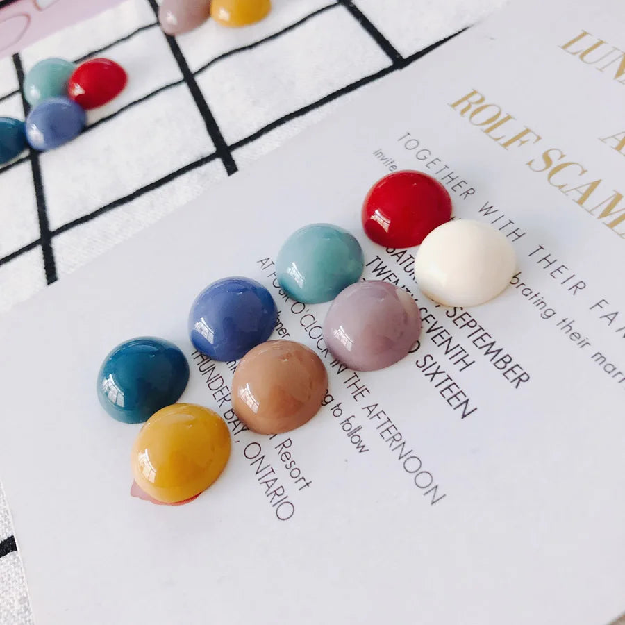 4 Resin Ear Decoration Patch Fittings Tempered Candy Round