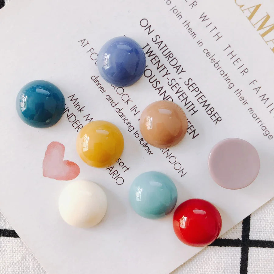 4 Resin Ear Decoration Patch Fittings Tempered Candy Round