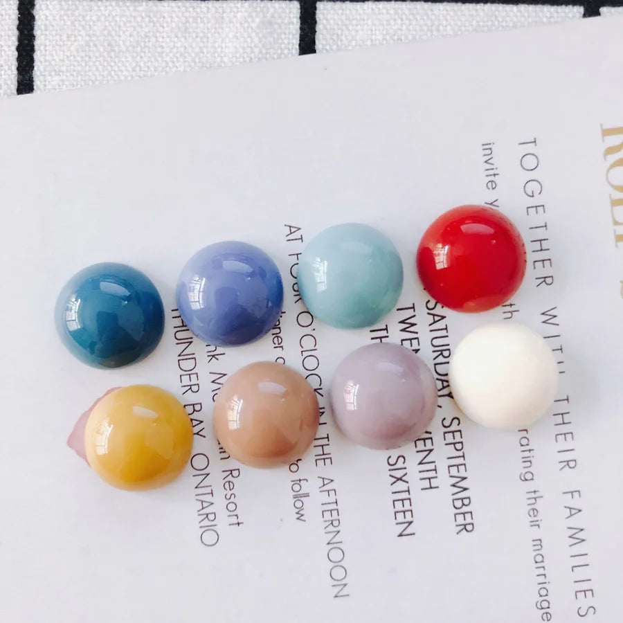 4 Resin Ear Decoration Patch Fittings Tempered Candy Round