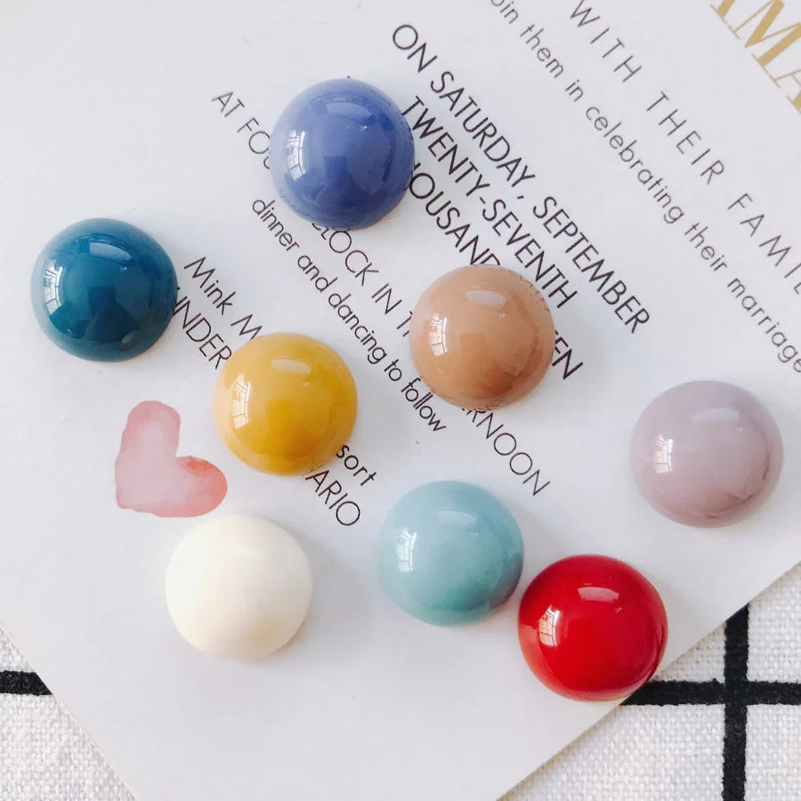 4 Resin Ear Decoration Patch Fittings Tempered Candy Round