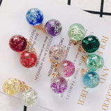 Immortal Flower Pendant Earrings Glass Beads Jewelry Accessories