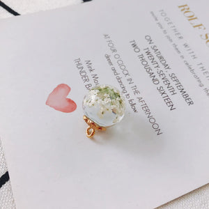 Immortal Flower Pendant Earrings Glass Beads Jewelry Accessories