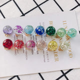 Immortal Flower Pendant Earrings Glass Beads Jewelry Accessories