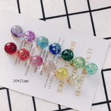 Immortal Flower Pendant Earrings Glass Beads Jewelry Accessories