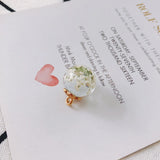 Immortal Flower Pendant Earrings Glass Beads Jewelry Accessories