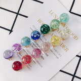 Immortal Flower Pendant Earrings Glass Beads Jewelry Accessories