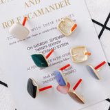 4pc Alloy Square Gold Bead Caps Earrings DIY Jewelry