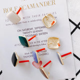 4pc Alloy Square Gold Bead Caps Earrings DIY Jewelry