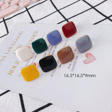 4pc Alloy Square Gold Bead Caps Earrings DIY Jewelry