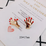 4-Piece Alloy Jewelry Accessories for DIY Red Nail Earrings