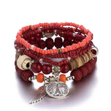 Bohemian Crystal Tassel Bracelet Set - Women's Accessories