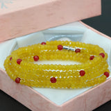 Yellow Jade Chalcedony Multilayer Bracelets Jewelry B2775