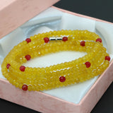 Yellow Jade Chalcedony Multilayer Bracelets Jewelry B2775