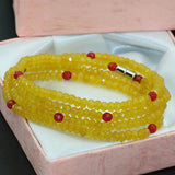 Yellow Jade Chalcedony Multilayer Bracelets Jewelry B2775
