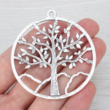 4 Hollow Open Large Round Tree Charms Pendants 57x57mm