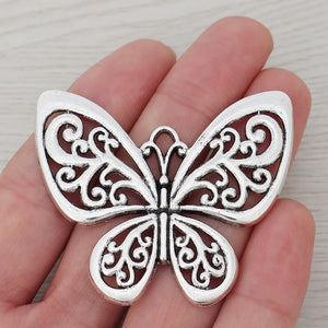 Tibetan Silver Butterfly Charms Pendants For DIY Jewelry Making