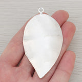 4 Pcs Tibetan Silver Leaf Charms Pendants 73x40mm