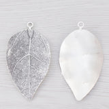 4 Pcs Tibetan Silver Leaf Charms Pendants 73x40mm