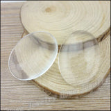 30 Pcs Oval Clear Glass Cabochons for Necklace & Earring Making