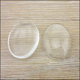 30 Pcs Oval Clear Glass Cabochons for Necklace & Earring Making