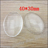 30 Pcs Oval Clear Glass Cabochons for Necklace & Earring Making