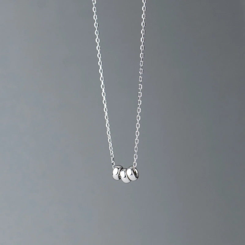 Silver 925 Circle Pendant Necklace for Women with Glossy Finish