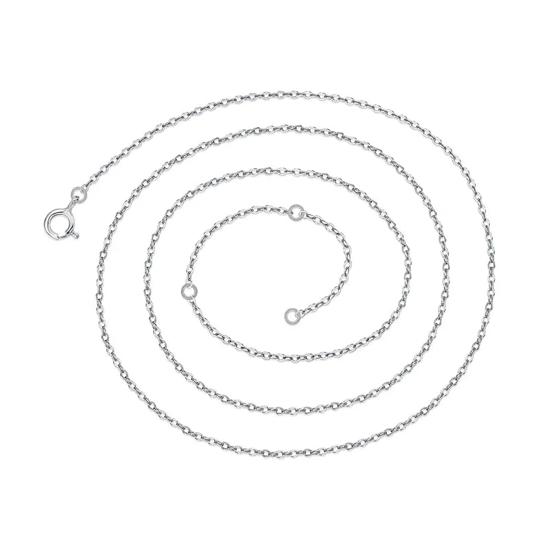 925 Silver Link Chain Necklace 40-45cm Lobster Clasp Men Women Chocker