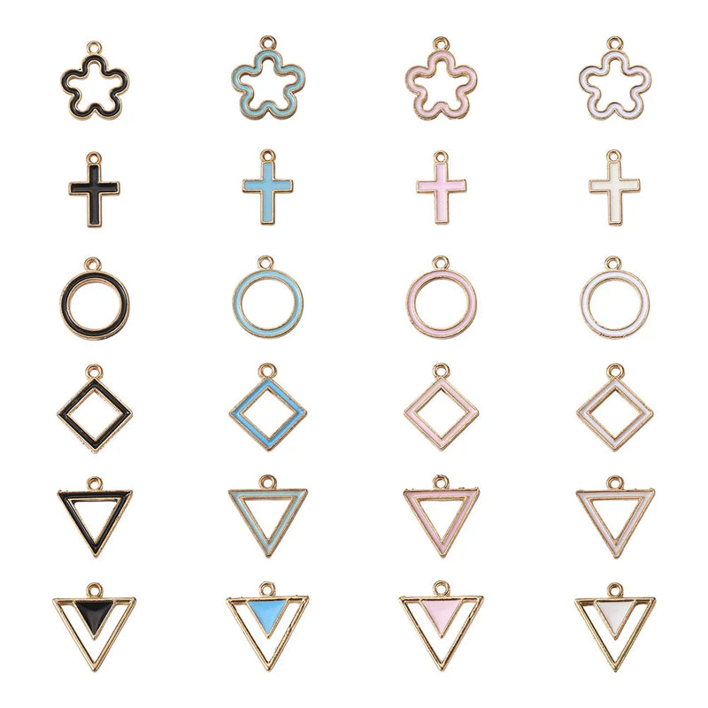 40~48Pcs Mixed Alloy Enamel Pendants for DIY Jewelry Making