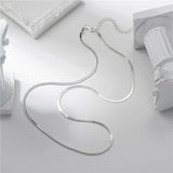 925 Sterling Silver Flat Snake Chain 1.7/2.7 mm Wide Women Choker