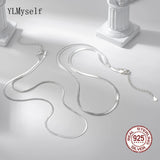 925 Sterling Silver Flat Snake Chain 1.7/2.7 mm Wide Women Choker