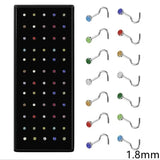 40/60Pcs Crystal Nose Ring Set Nariz Nase Pircing Piercing Non-Pack
