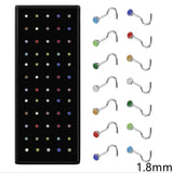 40/60Pcs Crystal Nose Ring Set Stud Lot Bend Piercing Non-Pack