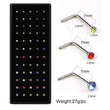 40/60Pcs Crystal Nose Ring Set Nariz Nase Pircing Piercing Non-Pack