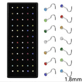 40/60pcs Stainless Steel Crystal Nose Ring Set Women Surgical Steel Nose Piercin
