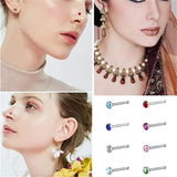 Surgical Steel Crystal Nose Ring Set