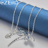925 Sterling Silver Big Dragonfly Pendant Necklace For Women Man