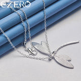 925 Sterling Silver Big Dragonfly Pendant Necklace For Women Man