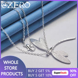 925 Sterling Silver Big Dragonfly Pendant Necklace For Women Man