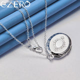925 Sterling Silver Oval Photo Frame Pendant Necklace