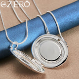 925 Sterling Silver Oval Photo Frame Pendant Necklace