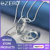 925 Sterling Silver Oval Photo Frame Pendant Necklace