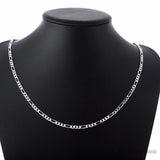925 Sterling Silver 4mm Chain Necklace for Women Girl Boy Kids Jewelry