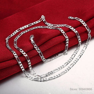 925 Sterling Silver 4mm Chain Necklace for Women Girl Boy Kids Jewelry