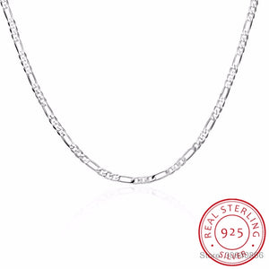 925 Sterling Silver 4mm Chain Necklace for Women Girl Boy Kids Jewelry